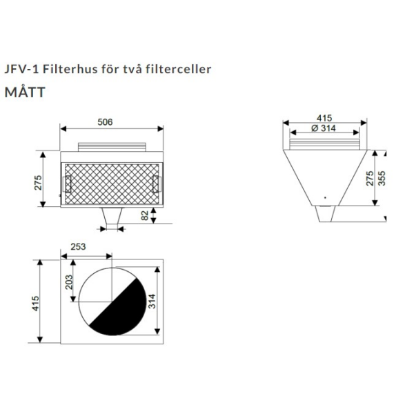 JFV-1 Filterhus för en...